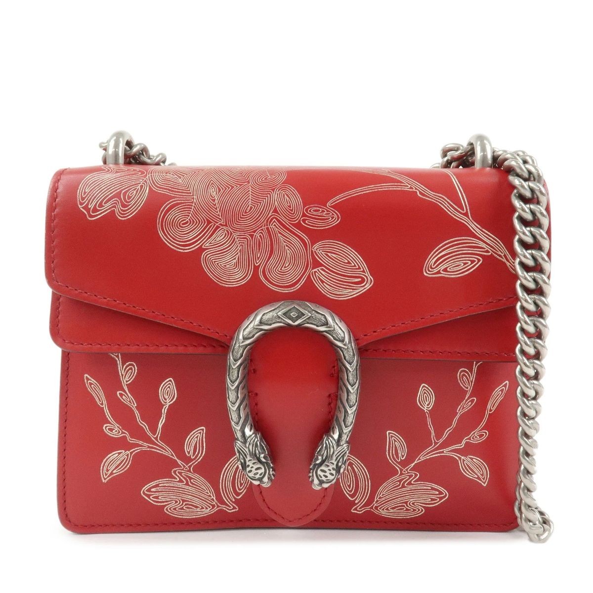 Gucci Dionysus Leather Shoulder Bag Red Limited Edition 421970 Authentic Used