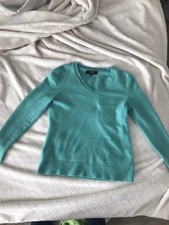 Alex Marie 100 Cashmere Aqua Sweater, Fits Like A Small