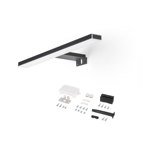 Applique LED 280 mm noir Leo Emuca luminaire de miroir et de mur
