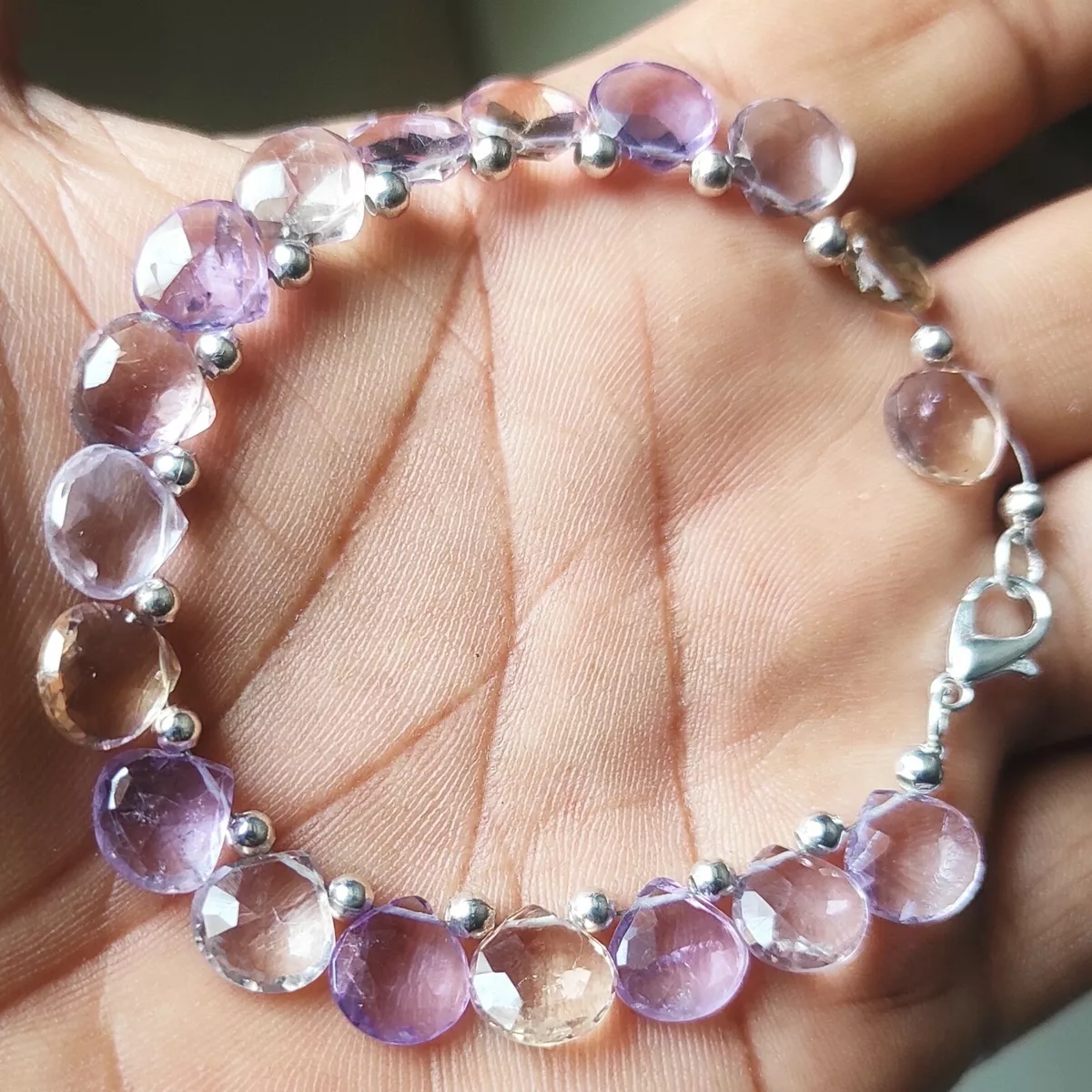  Faceted Natural Stone Beads Rose Quartz Amethyst