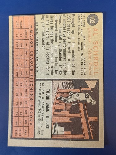 Tarjetas de béisbol Topps 1962 completan el conjunto que elijas #1-109 - Imagen 202 de 216
