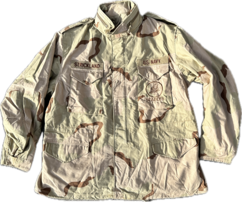 US Navy Army Seabees M65 DCU Desert giacca parka giacca da campo XLarge Regular - Foto 1 di 5