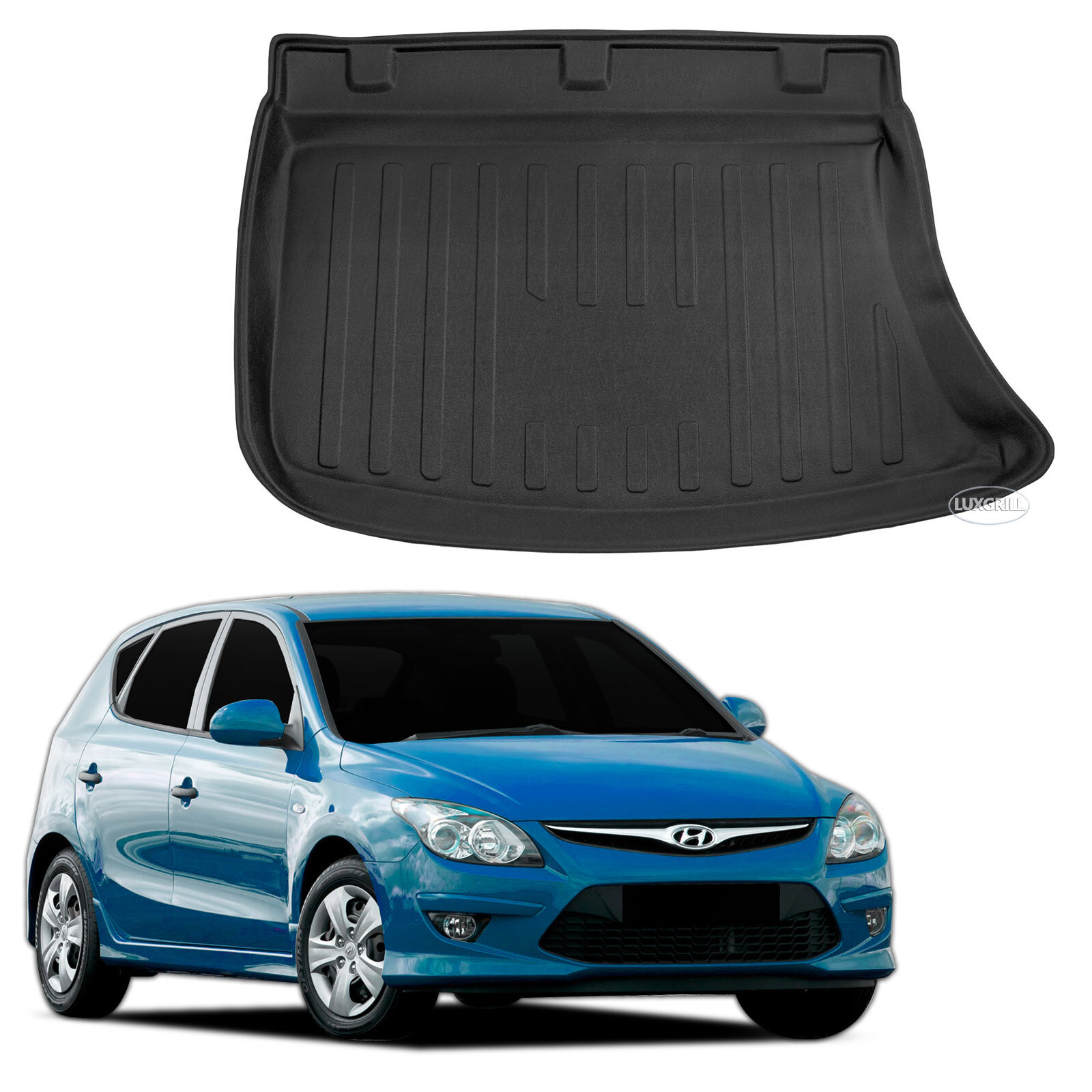 Tapis de coffre sur mesure Hyundai i30 berline 5p 2008 2009 2010 bac de protection