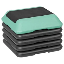 16" Adjustable High Step Aerobic Platform Home Gym Workout Equipment w/4 Risers