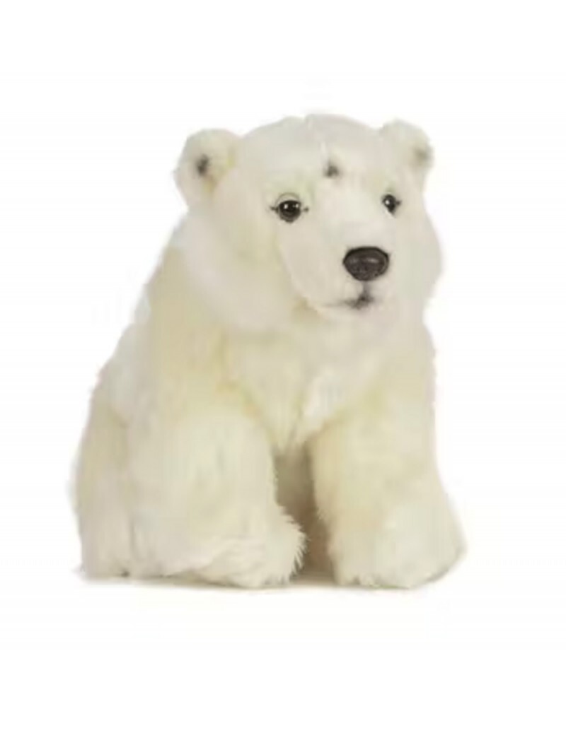Peluche Ours Polaire 23 cm Living Nature cadeau de naissance original et doux