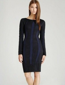 blue and black bodycon dress