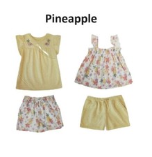 NWT Member's Mark 4 Piece Girls Playwear Set Pineapple 2T