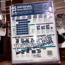 62 Pages Of Print File Archival 35mm Negative Preservers for 3 Ring Binder 