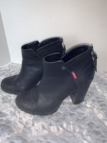 HIGH HEEL REAR ZIP ANKLE BOOTS 