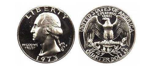 1973 S GEM BU PROOF WASHINGTON QUARTER BRILLANTE NON CIRCOLATA MONETA PR/PF #6684