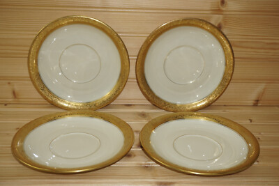 Rosenthal 2691 Gold Encrusted (4) Cream Soup Saucers, 7 1/8''   (S11)