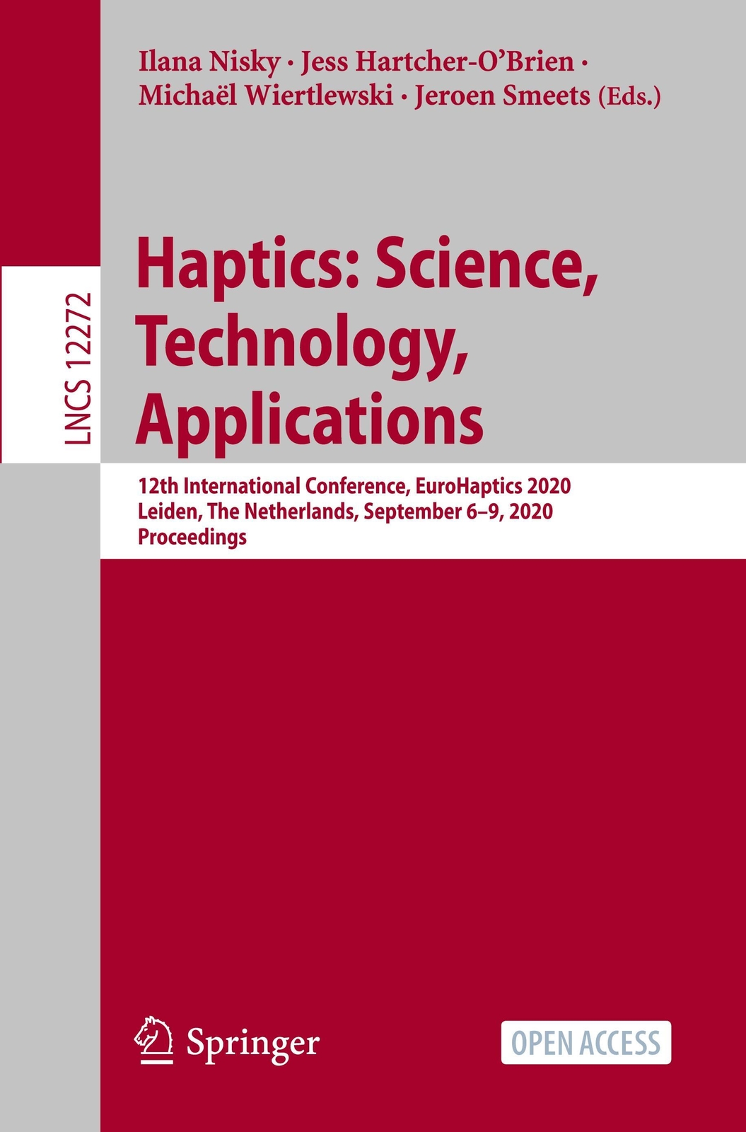 Thumbnail - Haptics: Science, Technology, Applications | Ilana Nisky (u. A.) |