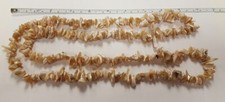 VINTAGE GENUINE MOTHER OF PEARL SHELL LARGE CHIP BEAD CONTINUOUS 40" STRAND 4553