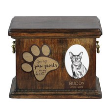 Bombay Cat - urn for cat ashes, urn for cat with photo, personalized cat ashes b