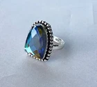 Beautiful Handmade Vintage Mystic Quartz Sterling Silver 925 Ring - Size 9