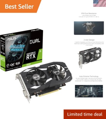 6GB NVIDIA GeForce RTX 3050 Gaming Card - Maximized Cooling & Performance