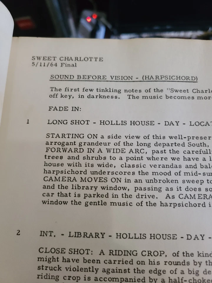 Hush Hush Sweet Charlotte 1964 Rainbow Final Script W/Photos from Heritage 2024 - Image 3 of 4