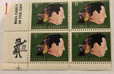 US Stamps Scott#1484 George Gershwin 8 cent   Zip/mail Early Block of 4 MNH