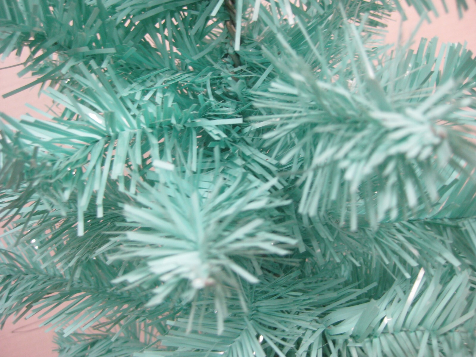 Vintage Style Aqua Blue Cellophane Like Plastic Table Top Christmas