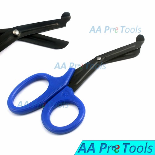 2 tijeras EMT Trauma Paramédic 7,25" cuchillas recubiertas de fluoruro (azul real + púrpura) - Imagen 3 de 3
