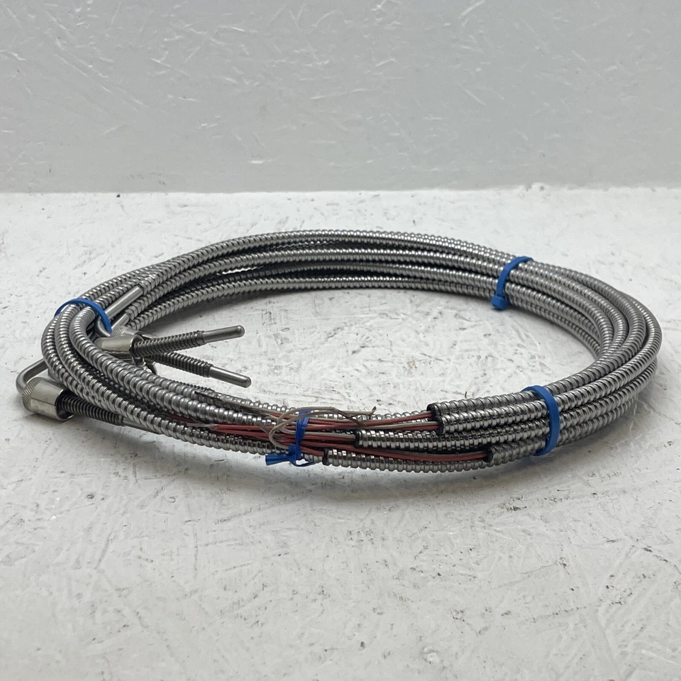 (Qty. 5) 90 Degree Bent Thermocouple Spring Loaded and RTD Sensor w/4' Cable - Image 3 of 3