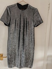 Beautiful Silver Sequin Dress Size 8 Lined  Aditi Cocktail Party Evening 