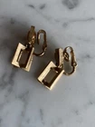 Vintage Jewelry - gold earrings clip - - open box Crown Trifari