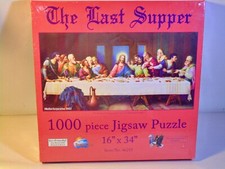 JESUS "The Last Supper" 1000 Piece Jigsaw Puzzle SunsOut 16 x 34 2002