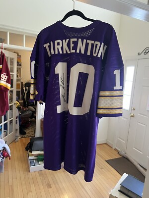 Henrik Malmstrom【サイン入り・シリアルナンバー入り】 Minnesota Vikings #10 Fran Tarkenton Jersey Size 2XL Autographed
