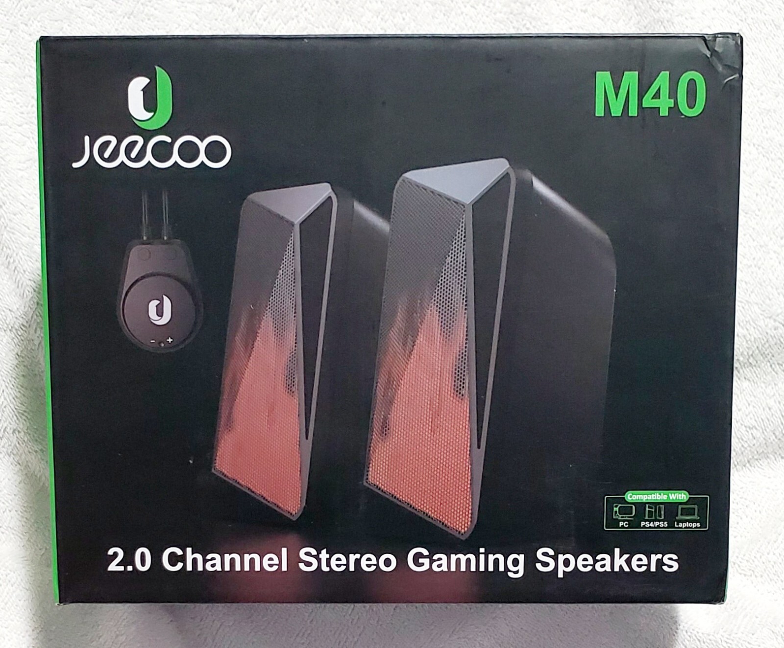 "JEECOO M40" Bluetooth Gaming Computer Speakers w/ 3.5mm AUX for Laptops&Tablets