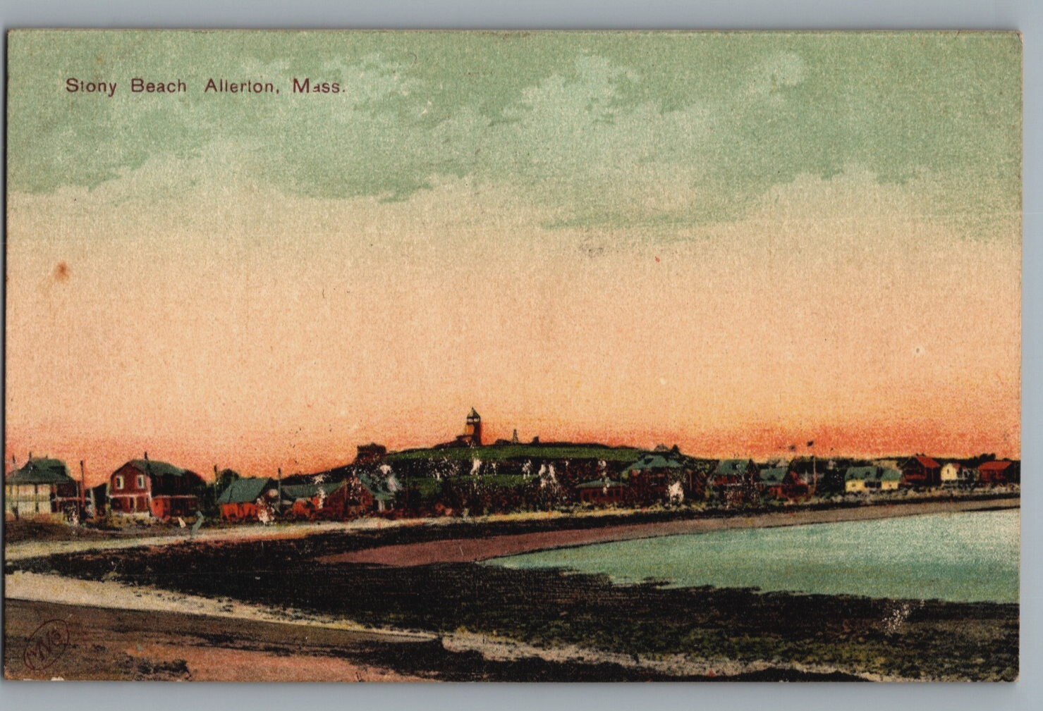 Massachusetts Allerton Stony Beach 1907 Back Bay Station Robbins Bros Postcard