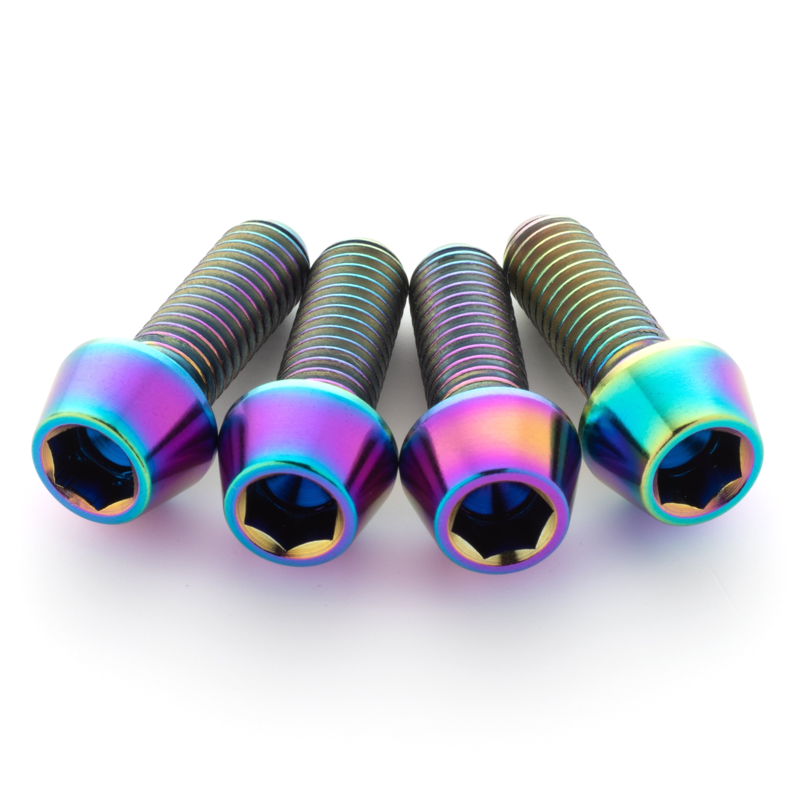 Ultra-Strong and Lightweight Oil Slick Titanium Water Bottle Cage Bolts | Terske