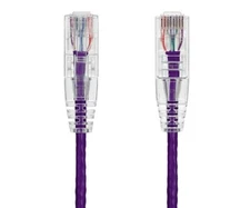 0.5ft Slim Cat6 28AWG UTP Ethernet Network Patch Cable Snagless, Purple