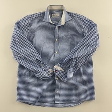 Robert Graham Plaid Long Sleeve Button Front Shirt Men's 39  15.5 Blue
