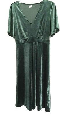 old navy green velvet dress
