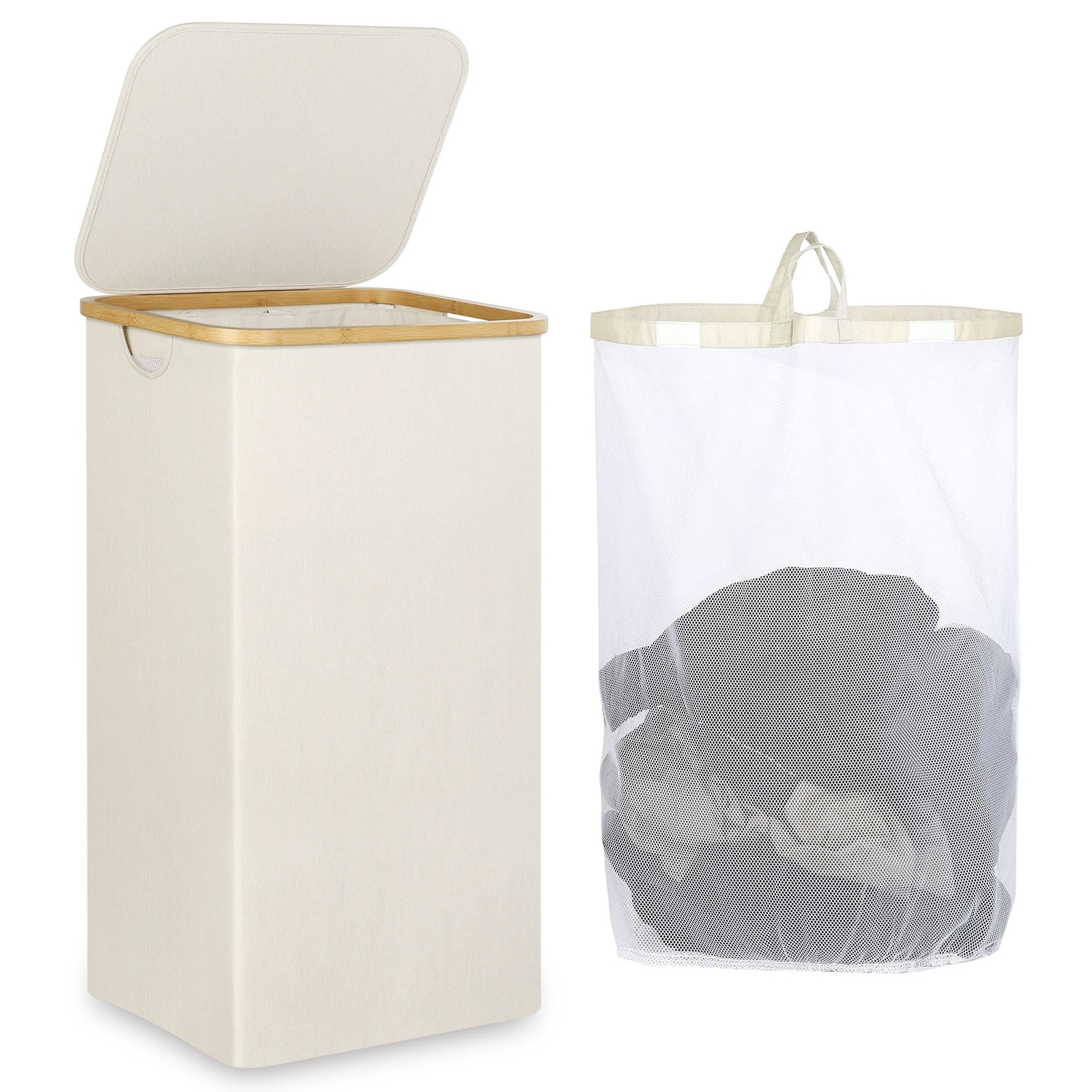 Laundry Basket With Lid 110l Large Laundry Hamper With Handle And Lid Collapsibl