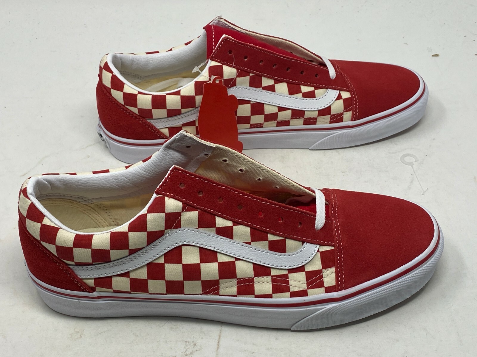 red check old skool vans