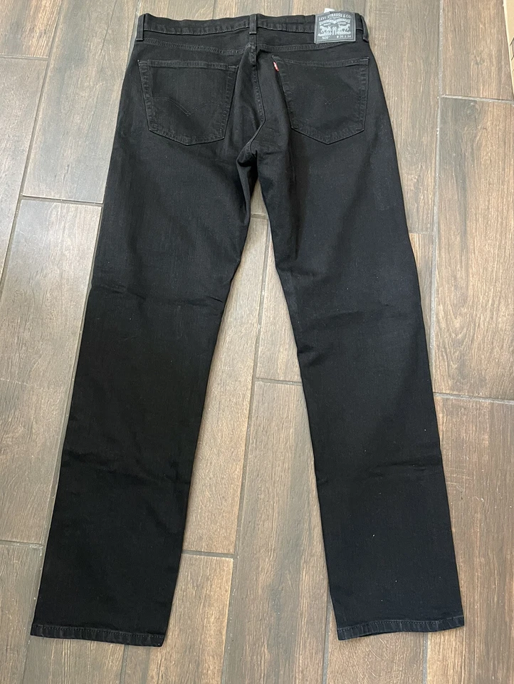 Levi's 505 Straight Fit Black Jeans Men's Size 36 X 34 (37X 33.5)Dark Wash Denim - Image 4 of 4