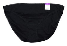 Charter Club 100 Cotton Bikini Panty Womens Underwear NWT Classic Black