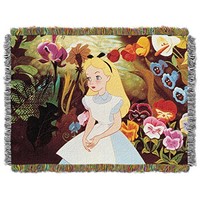 Disney Alice In Wonderland Alice In The Garden Tapestry Throw, 46 By 60, New, F on sale Disney Alice In Wonderland Alice In The Garden Tapestry Throw, 46 By 60, New, F on sale