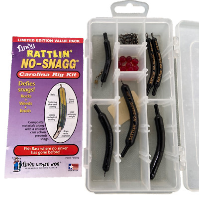 Lindy Rattlin No-Snagg Box Set Carolina Rig Kit Made USA Bass Fishing 1/4 3/8 1/