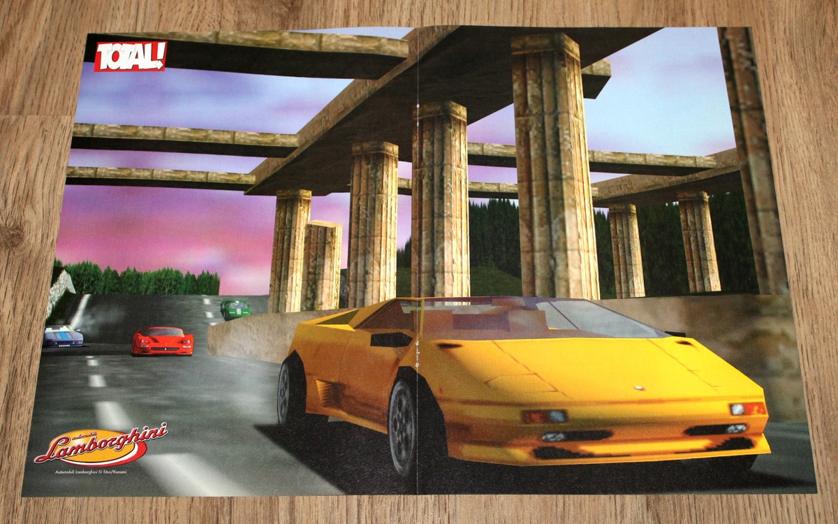 Nintendo 64 N64 Automobili Lamborghini very rare small Poster