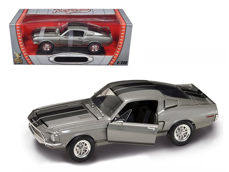 1968 Shelby GT 500KR Silver 1/18 Diecast Model Car by Road