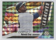 2021 Panini Mosaic Launched Green Mosaic Prizm Nelson Cruz #L3 0j67