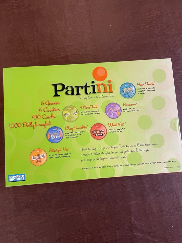 Parker Brothers 2008 Partini Party Game with a Delicious Twist, New & Never Used - Image 2 of 4