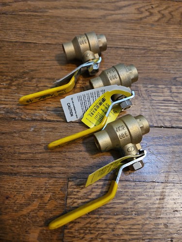 Lot Of 3 -Apollo Valves 94A20301 1/2" Sweat Brass Ball Valve Inline Manual 2-Way