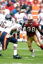 Julian Peterson San Francisco 49ers in action v the Chicago Bears - Old Photo 4