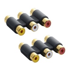 2Pcs Female 3RCA Adapters For Extending Sound Video Cables In Home Entertainment