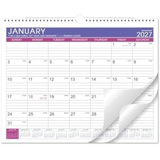 2027 Wall Calendar - Calendar 2027, Jan. 2027 to Dec. 2027, 15" x 11.5"