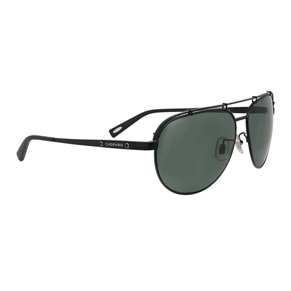 Gafas de sol Chopard negras de titanio con lentes polarizadas grises/verdes 95221-0256 Foto 4 de 4
